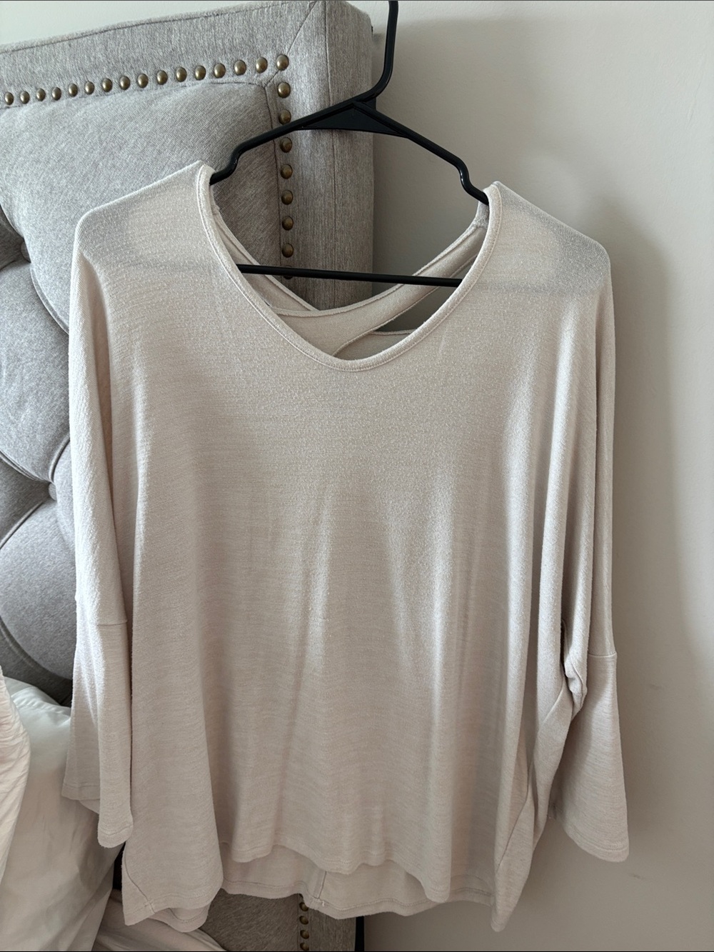 Market & Spruce Cream Long-Sleeve Tunic with Back Strap